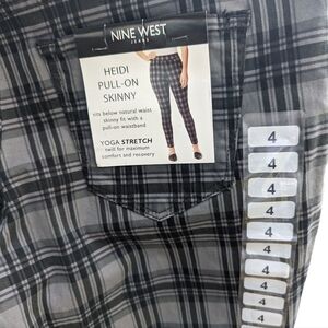 Nine West Plaid Pull-On Skinny Pants